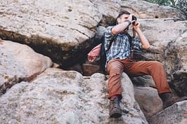 man using camera