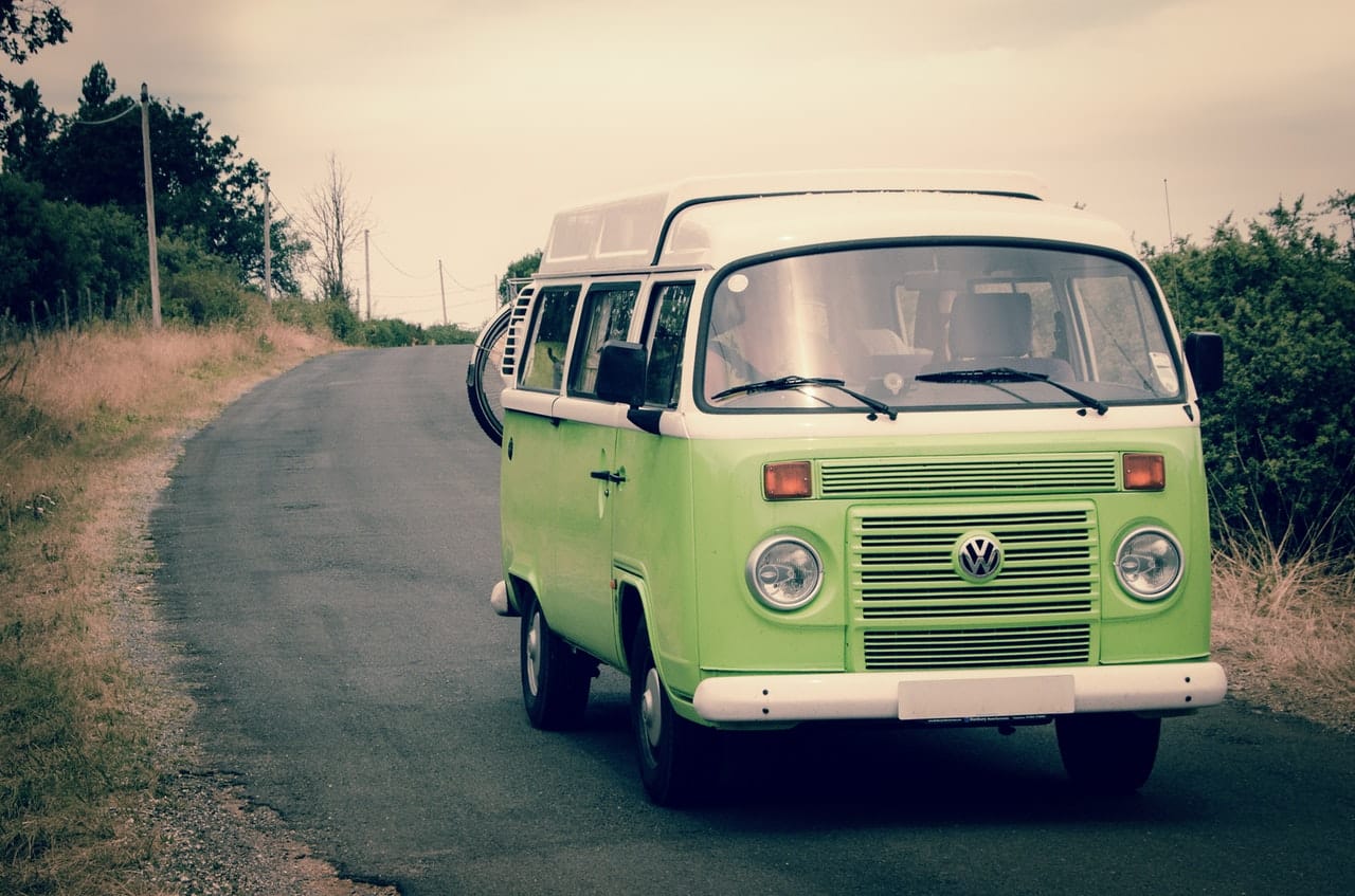 a green van on the trip